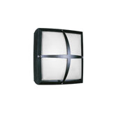 Geoform One Light Square Cage Outdoor Wall Sconce in Black