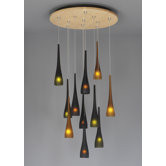 Fusion Jack Eleven Port Wood Round Canopy in Bronze