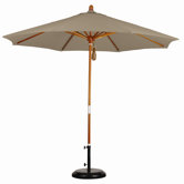 9' Wood Market Umbrella