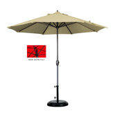 9' Aluminum Market Umbrella with Auto Tilt Crank Lift