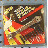 10Pc Ratcheting Scrdr Bit Wr Set