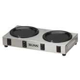 2 Station Coffee Warmer, 14"x7"x2-1/2", Stainless Steel