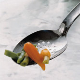 Stainless Steel Vegetable Spoon with a Hooked Handle