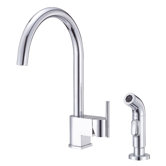 Como Single Handle Widespread Kitchen Faucet with Spray