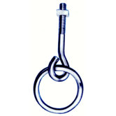 10 Count 2-1/2" Zinc Plated Hitching Rings Machine Thread Style With Hex