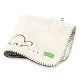 Cuddle - Up Mini Baby Blanket in Vanilla Cream with Brown Trim