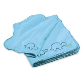 Cuddle-up Blanket Set in Berry Berry Blue with Navy Trim