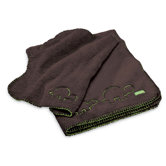 Cuddle - Up Blanket Set in Chocolate Brown with Green Trim (Set of 2)