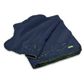 Cuddle-up Blanket Set in Nautical Navy with Green Trim