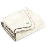 Jumbo Cuddle Blanket in Vanilla Cream with Brown Trim