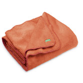 Jumbo Cuddle Blanket in Tangerine Orange with Pink Trim