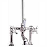 Deck Mount Tub Faucet with Metal Cross Handles for Shower System