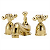 Mini - Widespread Bathroom Faucet with Double Metal Cross Handles