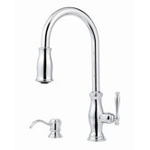 Hanover One Handle Widespread Kitchen Faucet with Soap Dispenser