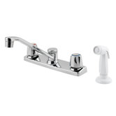 Pfirst Series Two Handle 4-Hole Kitchen Faucet and Sidespray
