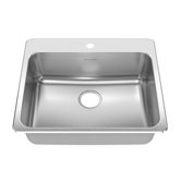 Stainless Steel Drop-In 33.38 x 20.50-Inch Single Bowl kitchen sink in Brushed Stainless Steel