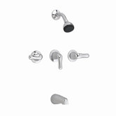 Colony Soft Diverter Bath Tub/Shower Faucet Valve with Three Metal Lever Handles