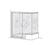Euro Frameless Pivot Door Panel With 90% Return Panel