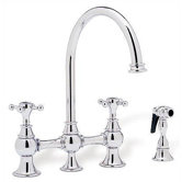 Double Handle Widespread Bridge Faucet with Spray