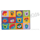 Printed Friendly Faces Infant Toddler Kids Rug