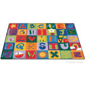 Printed Toddler Alphabet Blocks Kids Rug