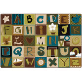 Toddler Alphabet Blocks Kids Rug