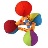 Plush Pyramid Mini Dog Toy in Multi Colored