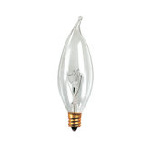 E12 Candelabra Base High Voltage Incandescent Flame-Tip Chandelier Bulb
