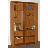 Americus 74" H Oak Double Bookcase
