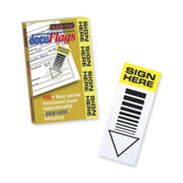 Docu-Flages,"Sign Here", 2"x3-3/4", 160 Ct, Yellow/Translucent