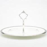 Chatelaine Platinum Handled Round Hostess Serving Tray