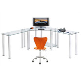 CT Computer/Laptop Desk Corner Computer Desk with Right and Left Extension Tables
