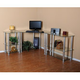 Corner Computer Desk with 35" and 20" Modular Extensions