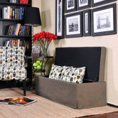 Skirted Bench Storage Ottoman in Green