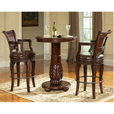 Antoinette 3 Piece Pub Table Set in Multi-Step Rich Cherry