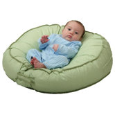 Podster Sling-Style Infant Lounger in Green Pin Dot