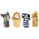 Zoo Puppet Set (Lion, Zebra, Giraffe, Rhino)