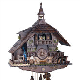 22" Dark Chalet 8-Day Movement Cuckoo Clock with Bell Tower