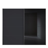 Schiebet&uuml;rschrank-Kombination "Kick" in wei&szlig; / Glas Schwarz