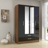 Lynx 4 Door 2 Drawer Wardrobe with Mirror