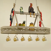 Napa Hanging Pot Rack with 3 Lights