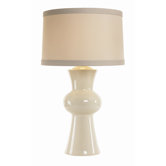 Gordon Ivory Crackle Porcelain Lamp with Putty Shade