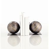 Gauge Hammered Iron Bookend with Brass Highlights in Natural (Set of 2)