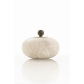 Chester Snow Marble Finial in Antique Brass
