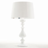 White Lola Lamp with White Patent Leather Shade