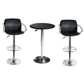25" AmeriHome Steel / Vinyl Bar Stool Set