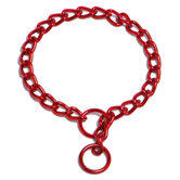 Steel Coated Dog Collar in Red