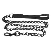 Steel Dog Leash in Black with Black Nylon Handle