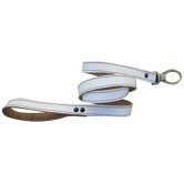 Stitched White Leather Dog Leash
