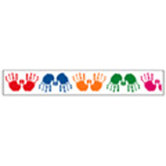 Border Colorful Handprints Straight